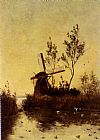 A Windmill At Dusk by Paul Joseph Constantine Gabriel